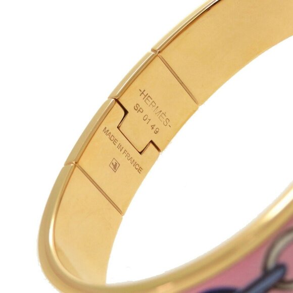 HERMES Charnier PM Bangle Metal Pink Gold Bracelet - Picture 8 of 8